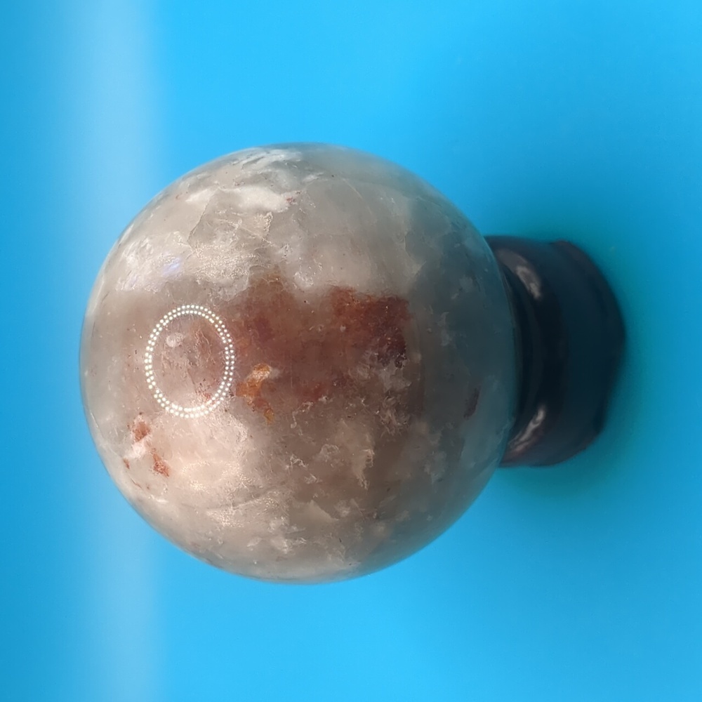 Gorgeous fire quartz moonstone sphere